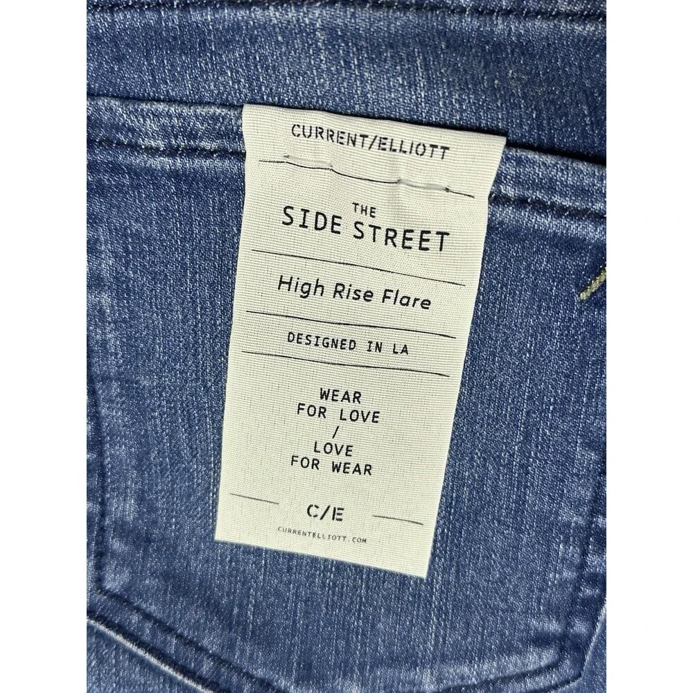 NEW Current/Elliott Womens Size 29 Side Street High Rise Flare Medium Wash Jeans
